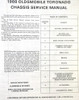 1988 Oldsmobile Toronado  Service Manual Table of Contents