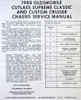 1988 Olds Custom Cruiser / Cutlass Supreme Classic Service Manual Table of Contents
