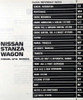 1987 Nissan Stanza Wagon Service Manual Table of Contents