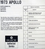 1973 Buick Apollo Service Manual Supplement Table of Contents