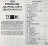 1989 Pontiac 6000 STE All Wheel Drive Service Manual Supplement