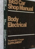 1983 Ford Thunderbird Mercury Cougar Electrical Shop Manual Supplement