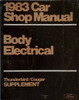 1983 Ford Thunderbird Mercury Cougar Electrical Shop Manual Supplement