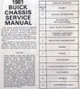 1981 Buick Chassis Service Manual Table of Contents