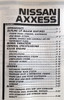 1989 Nissan Axxess Pulsar NX and Van Model Introduction and Specifications Manual