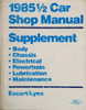 1985.5 Ford Escort and Mercury Lynx Shop Repair Manual Supplement