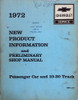 1972 Chevy New Product Information and Preliminary Shop Repair Manual