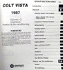 1987 Dodge Plymouth Colt Vista Service Manual