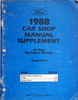 1988 Ford Tempo Mercury Topaz Air Bag Shop Manual Supplement