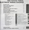 1994 Toyota Tercel Electrical Wiring Diagrams Table of Contents