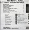 1994 Toyota Tercel Electrical Wiring Diagrams Table of Contents