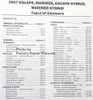 2007 Ford Escape, Mercury Mariner Workhop Manual Table of Contents 1