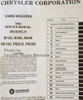 1982 Dodge Ram Van Wagon Voyager Service Manual Table of Contents