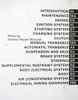 1993 Toyota Tercel Repair Manual Table of Contents