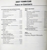 Lincoln 2007 Town Car Shop Manual Table of Contents 2