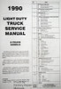 1990 Chevrolet S10 Service Manual Table of Contents