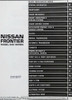 1998 Nissan Frontier Service Manual Table of Contents