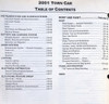 2001 Lincoln Town Car Workshop Manual Table of Contents 2