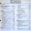 2001 Ford Lincoln Continental Workshop Manual Table of Contents 2