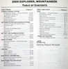 Ford 2005 Explorer Mountaineer Service Manual Table of Contents 2