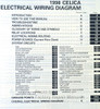 1998 Toyota Celica Electrical Wiring Diagrams Table of Contents