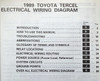 1989 Toyota Tercel Electrical Wiring Diagram