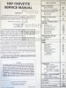 1987 Chevrolet Chevette Service Manual Table of Contents