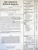 1987 Chevrolet Chevette Service Manual Table of Contents