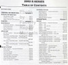 2002 Ford E-Series Table of Contents Page One