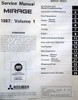 1987 Mitsubishi Mirage Service Manual Table of Contents 1