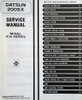 1979 Datsun 200SX Service Manual Table of Contents