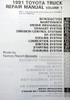 1991 Toyota Truck Repair Manual Table of Contents 1