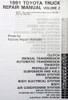 1991 Toyota Truck Repair Manual Table of Contents 2