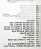 1992 Toyota Camry Repair Manual Table of Contents 2