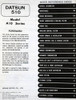 1980 Datsun 510 Service Manual Table of Contents