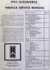 1982 Oldsmobile Firenza Service Manual