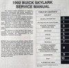 1992 Buick Skylark Service Manual