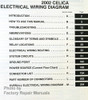 2002 Toyota Celica Electrical Wiring Diagrams Table of Contents