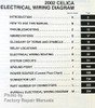 2002 Toyota Celica Electrical Wiring Diagrams Table of Contents