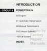 1998 Ford Econoline Service Manual Table of Contents 1