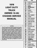 1978 Chevrolet Light Duty Truck Service Manual Table of Contents
