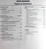 2009 Ford Ranger Workshop Manual Table of Contents 2