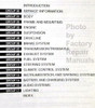 1998 Mercury Villager Service Manual Table of Contents