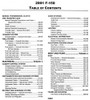 2001 Ford F-150 Workshop Manual Table of Contents 2