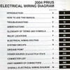 2004 Toyota Prius Electrical Wiring Diagrams Table of Contents