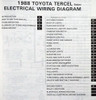 1988 Toyota Tercel Sedan Electrical Wiring Diagrams Table of Contents