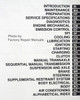 2001 Toyota MR2 Repair Manual Table of Contents