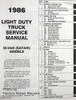 1986 GMC Safari Van Service Manual Table of Contents