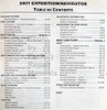 Ford 2001 Workshop Manual Expedition Navigator Table of Contents 2