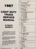 1987 GMC S15 Truck and Jimmy Factory Service Manual Table of Contents